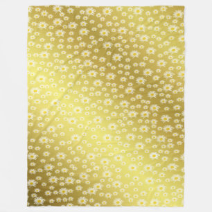weiße Blume in Goldvlies-Decke Fleecedecke
