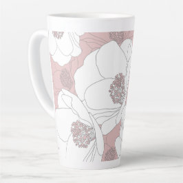 Weiße Blume in hellrosa Milchtasse