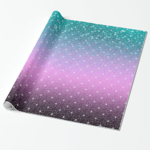 Weiße Blume in Ombre Pink Geschenkpapier