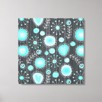 Weiße Blume in türkisfarbenen, ummantelten Canvas