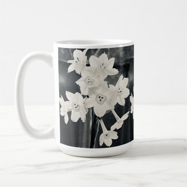 Weiße Blume Kaffeetasse (Links)