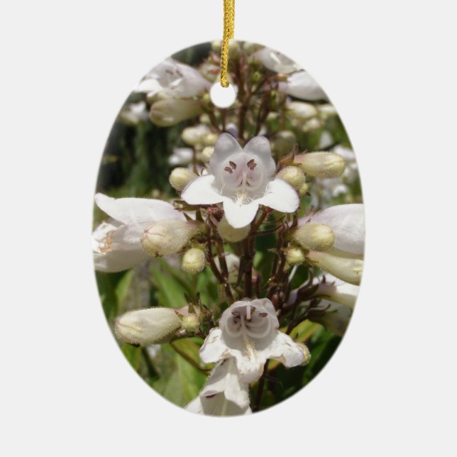 Weiße Blume Keramikornament (Vorne)