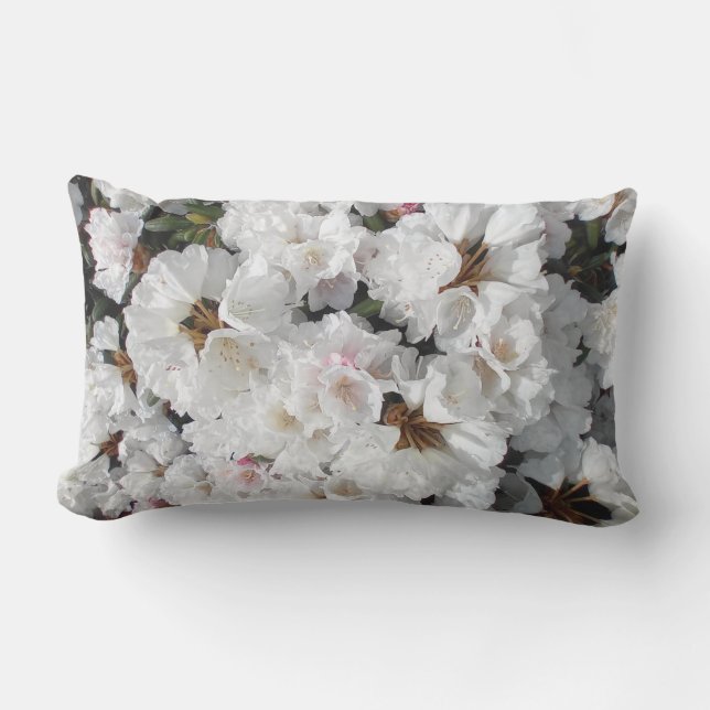 Weiße Blume Kissen Für Draußen (Vorderseite)