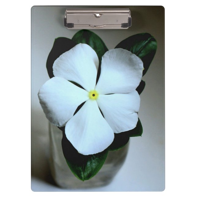 Weiße Blume Klemmbrett (Vorderseite)