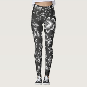 Weiße Blume Leggings