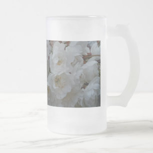 Weiße Blume Mattglas Bierglas