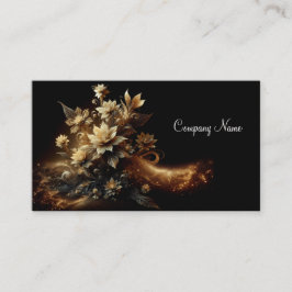 Weiße Blume mit Gold-Glitzer Visitenkarte