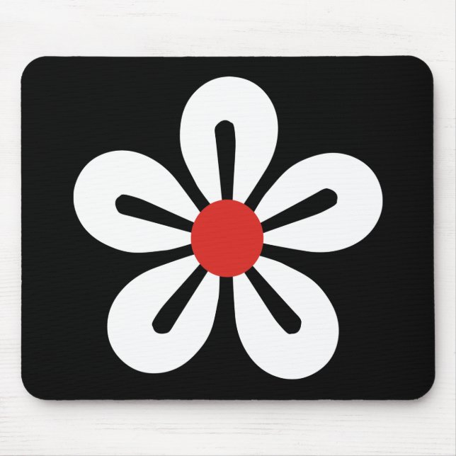 Weiße Blume Mousepad (Vorne)