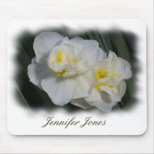 Weiße Blume Mousepad