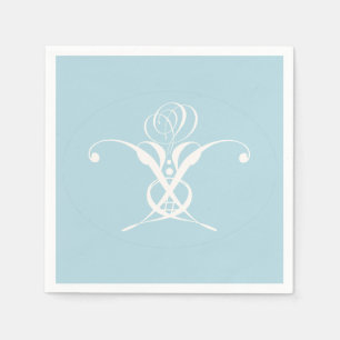 Weiße Blume Pastellblau Ostern Serviette