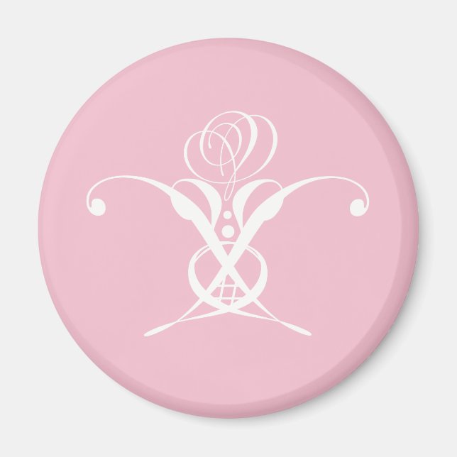 Weiße Blume Pastellrosa Ostern Magnet (Vorne)