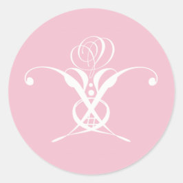 Weiße Blume Pastellrosa Ostern Runder Aufkleber