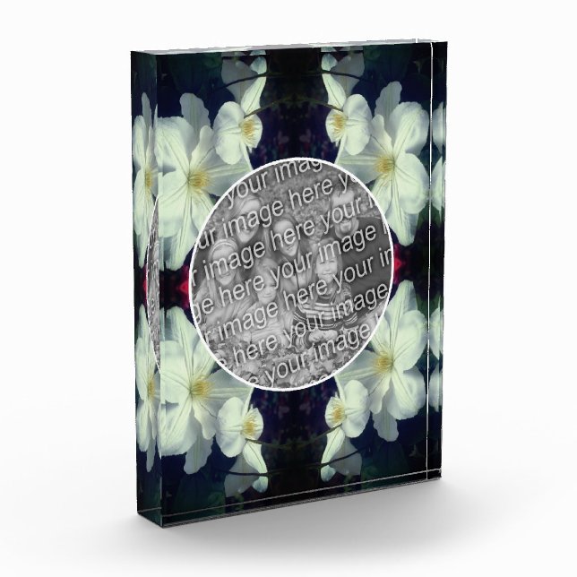 Weiße Blume Rahmen hinzufügen Fotoblock (Links)