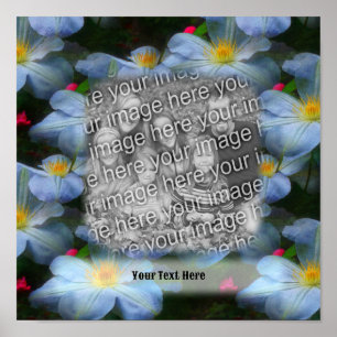 Weiße Blume Rahmen schaffen Ihr eigenes Foto Poster