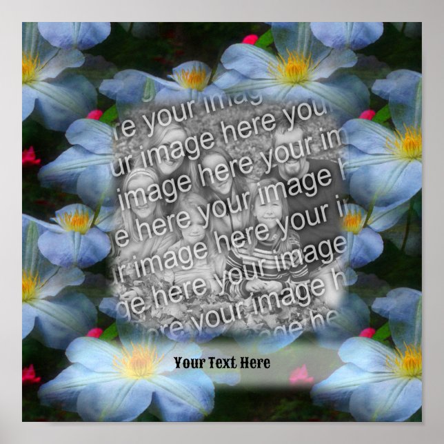 Weiße Blume Rahmen schaffen Ihr eigenes Foto Poster (Vorne)