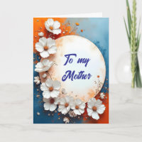 Weiße Blume rund um den Round Frame Mutter zum Geb