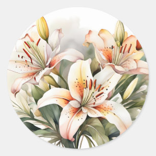 Weiße Blume Runder Aufkleber