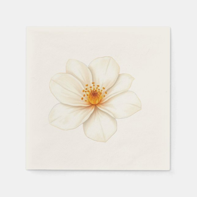 Weiße Blume  Serviette (Vorderseite)