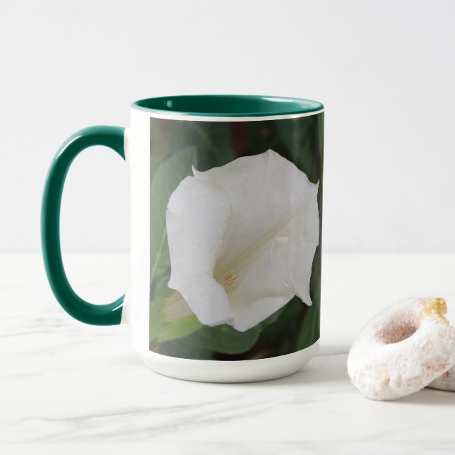 Weiße Blume Tasse (Mit Donut)
