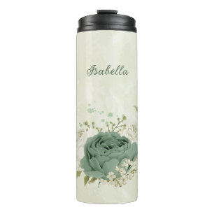 Weiße Blume Thermosbecher