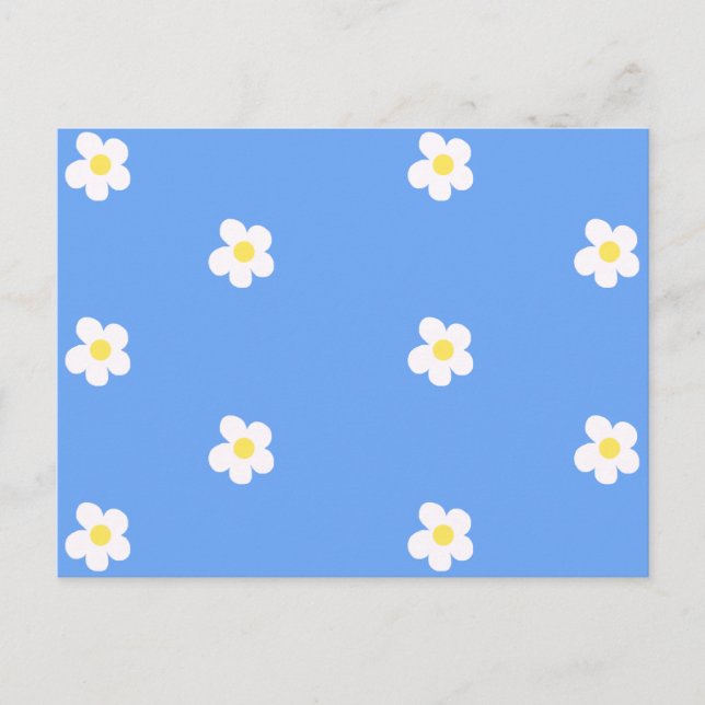 Weiße Blume über Lilac-Hintergrund Postkarte (Vorderseite)