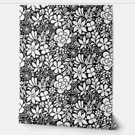 Weiße Blume und Blätter Garten Tapete