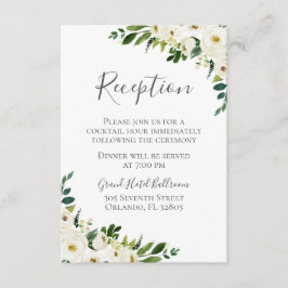 Weiße Blume und grüne Hochzeitskarten Begleitkarte