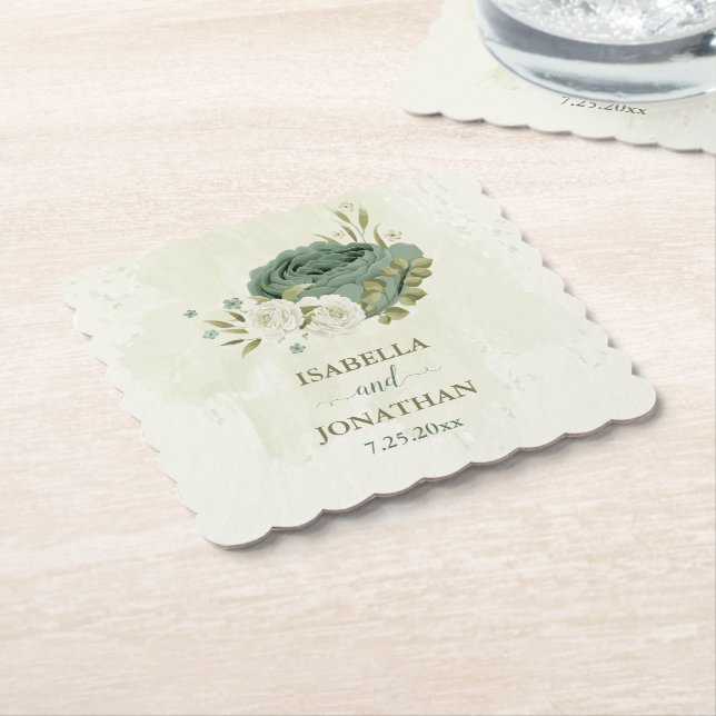 Weiße Blume Untersetzer (angewinkelt)