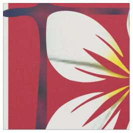 Weiße Blume von Rot und Blau Kariert Stoff