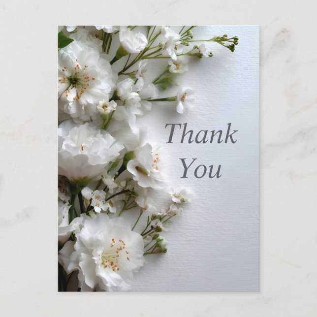 Weiße Blume zu Texturpapier Danke Karte (Vorderseite)