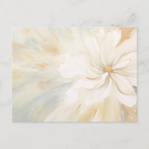 Weiße Blumen abstrakte Malerei. Postkarte