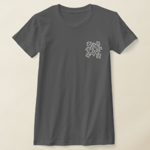 Weiße Blumen auf Grau T-Shirt
