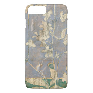 Weiße Blumen auf Zeitungspapier-Hintergrund Case-Mate iPhone Hülle