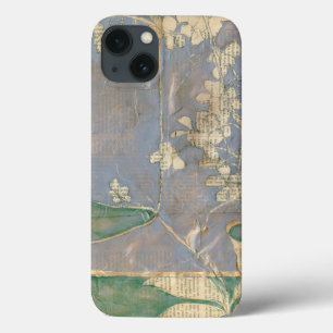 Weiße Blumen auf Zeitungspapier-Hintergrund Case-Mate iPhone Hülle