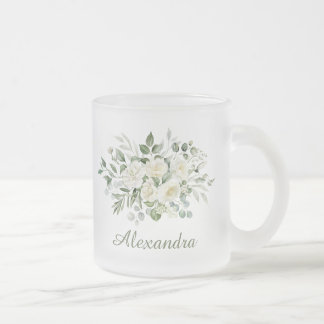 Weiße Blumen Brautjungfer Geschenk  Mattglastasse