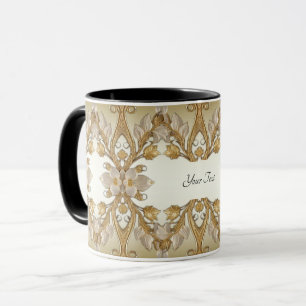 Weiße Blumen Dekorative Gold Tasse