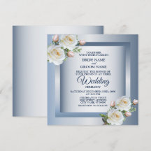 Weiße Blumen Elegante Blaue Graue Hochzeit