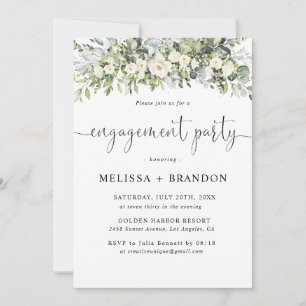 Weiße Blumen-Hochzeitseinladung Einladung
