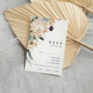 Weiße Blumen-Menüauswahl-RSVP-Karte RSVP Karte