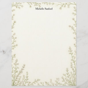 Weiße Blumen Rahmen Briefpapier