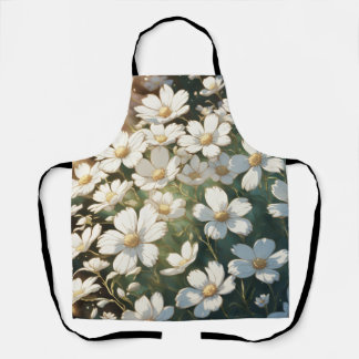 Weiße Blumen Schürze