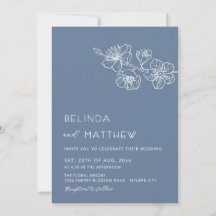 Weiße Blumen Staubblau Kasuelle Hochzeit