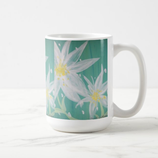 Weiße Blumen-Tasse Kaffeetasse (Rechts)