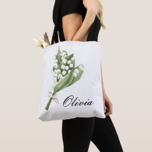 WEIßE BLUMEN-TOTEBAG