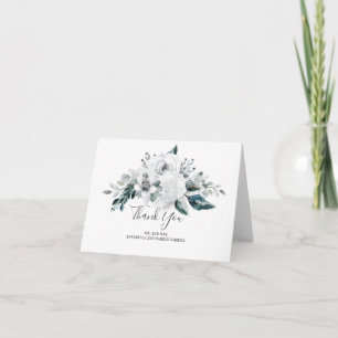 Weiße Blumen und Grün Wasserfarbe Danke