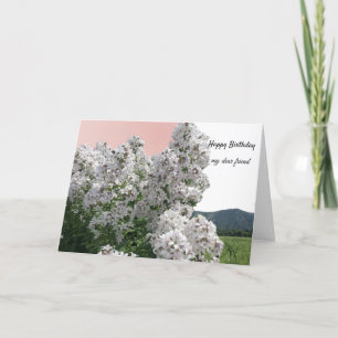 Weiße Blumen und Natur Geburtstagskarte Karte