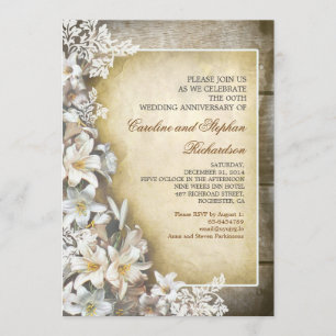 weiße Blumen Vintage Hochzeitseinladungen Einladung
