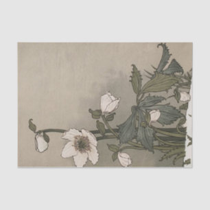 Weiße Blumen von Eugene Grasset Seidenpapier