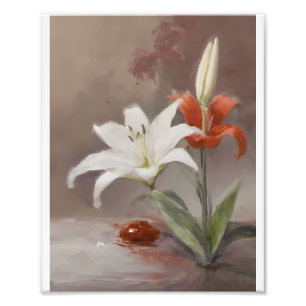 Weiße Blumen Zeitlose Eleganz in Floral Fotodruck