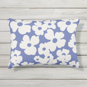 Weiße Blumenblüten Moderne Retro-Hoimdeko Kissen Für Draußen